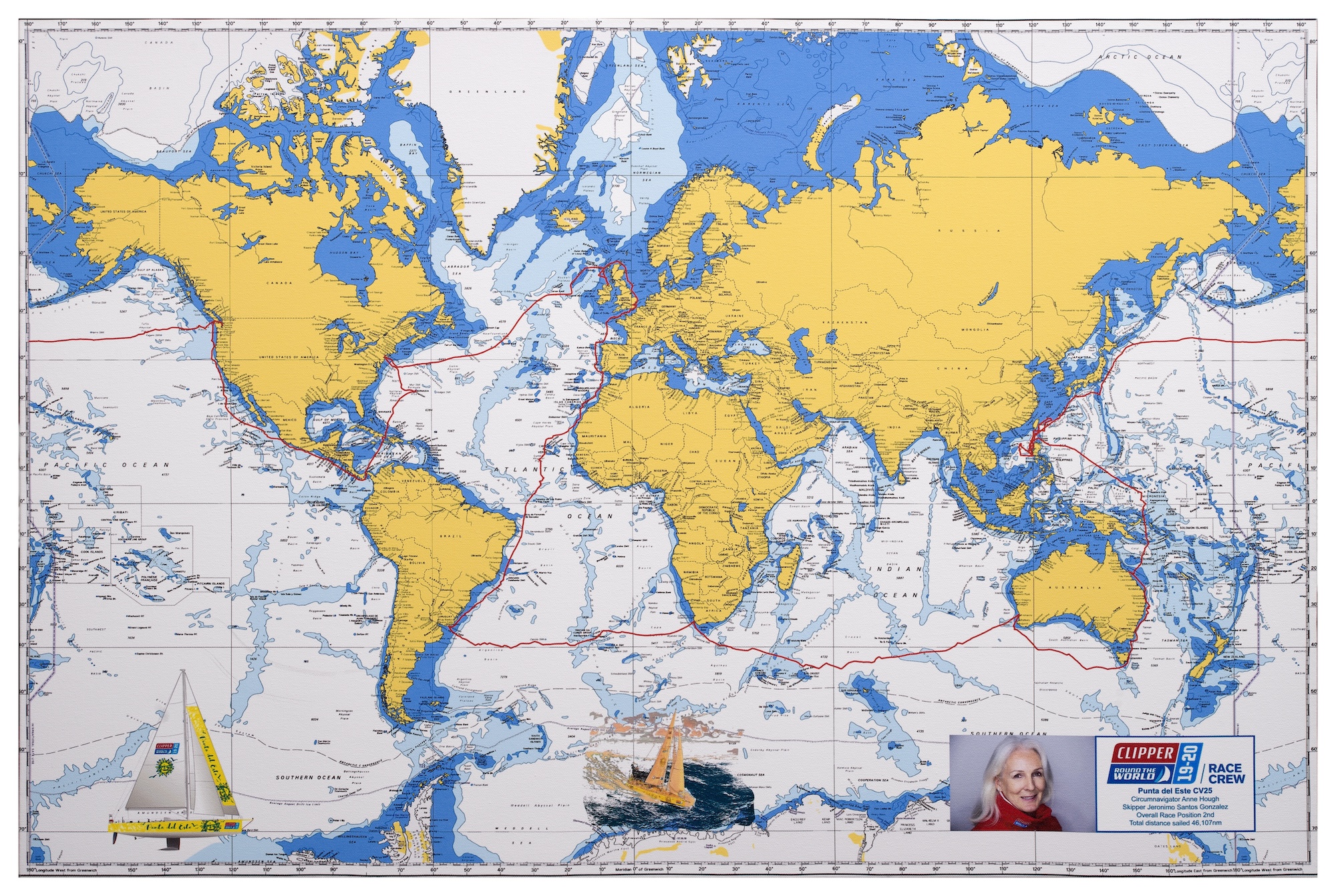 The route of the Clipper Round the World